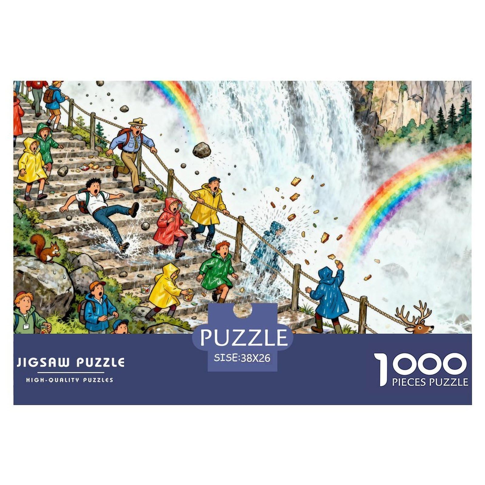 Yosemite Waterfall Mist Trail Wooden Jigsaw Puzzle Waterproof 1000 Piece Puzzles for Adults Fun Home Decoration
