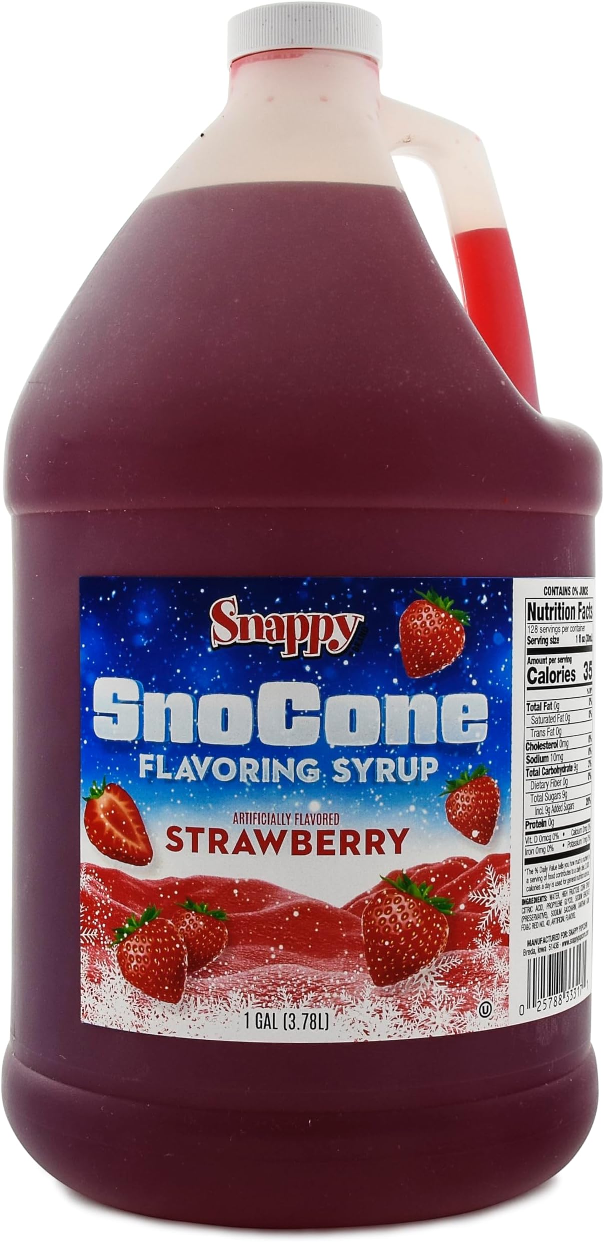 Snappy Strawberry Sno Cone Syrup, 128 Fl Oz