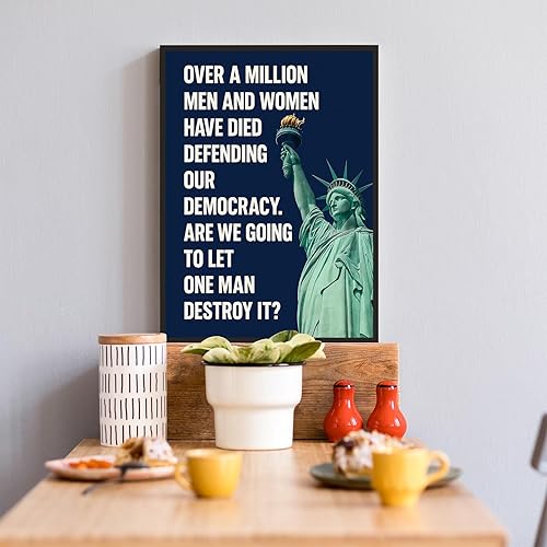 Miniatura 4 de Pósteres de lienzo con texto en inglés Estatua de la Libertys de moda con frases patrióticas inspiradoras y motivadoras, arte de pared, impresiones