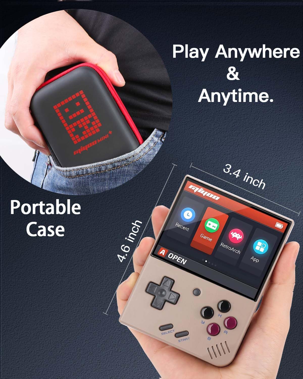 Miyoo Mini Plus,Handheld Retro Game Console with Storage Case,3.5" HD Display,Portable Open Source Game Console Supports Tons of Classic Games.(Gray) 6 71pfped2RdL. AC SL1500
