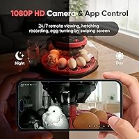 Vista 5 de Incubators for Hatching Eggs, 12-24 Egg Smart WiFi Incubator with 1080P Camera, App Control, One-Click Incubation for Chicken Quail Duck Pigeon