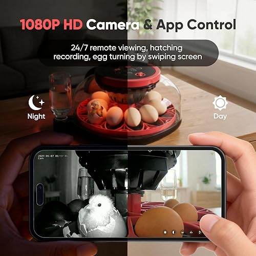 Miniatura 5 de Incubators for Hatching Eggs, 12-24 Egg Smart WiFi Incubator with 1080P Camera, App Control, One-Click Incubation for Chicken Quail Duck Pigeon