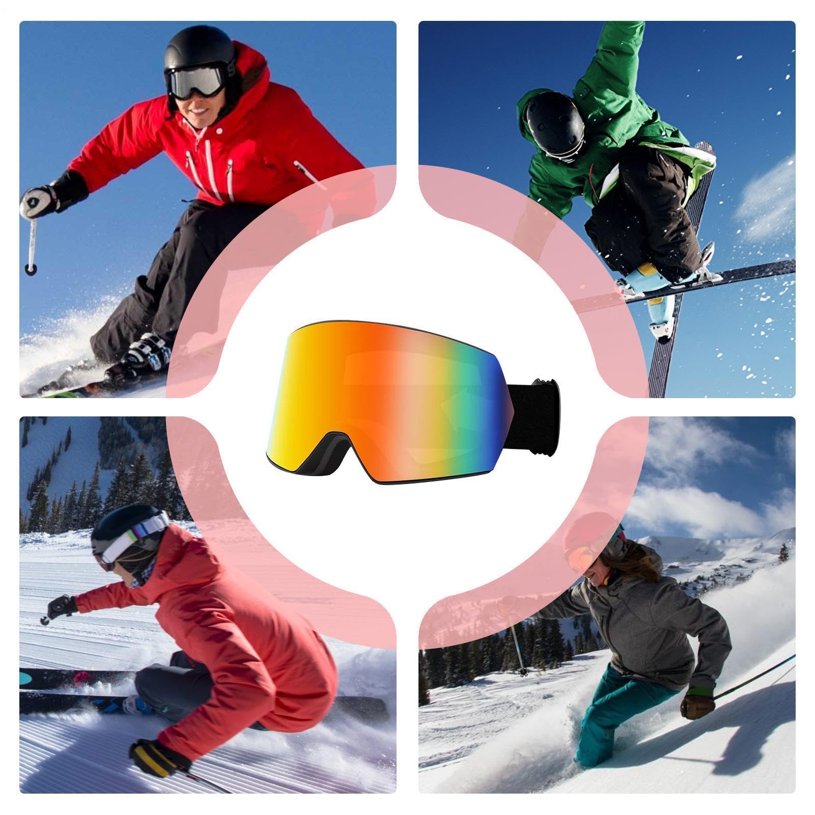 Maschere da sci sulla neve, maschere da snowboard | Occhiali da | sci per bambini,Occhiali da antiappannamento da antivento a doppio strato per bambini, giovani, ragazzi e ragazze, per