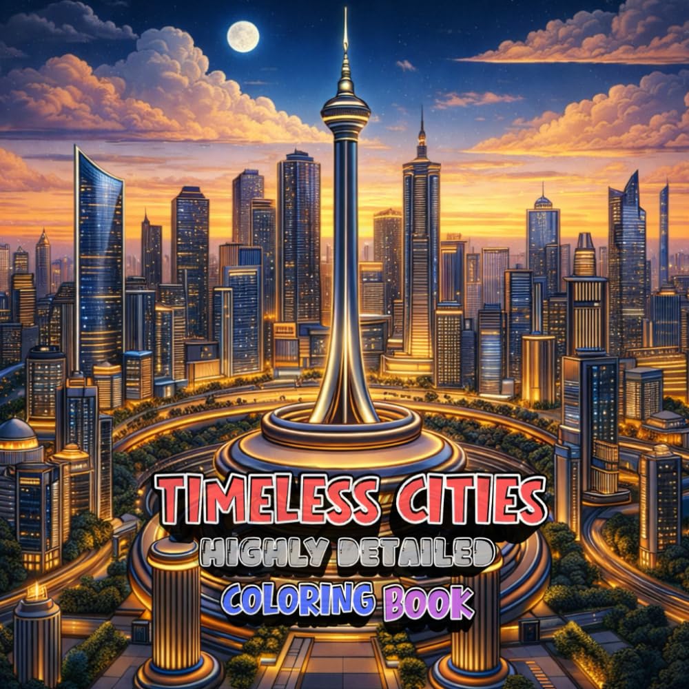 Timeless Cities Coloring Book: Iconic World Cities and Classic Urban Scenes Coloring Book for Adults and Teens (Urban Worlds Coloring Series)