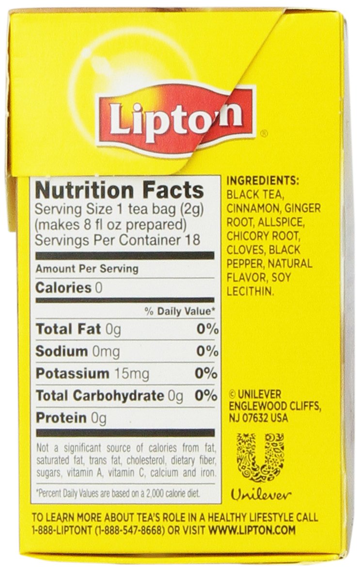 Lipton Chai Tea Pyramids, Spiced Cinnamon 18 ct