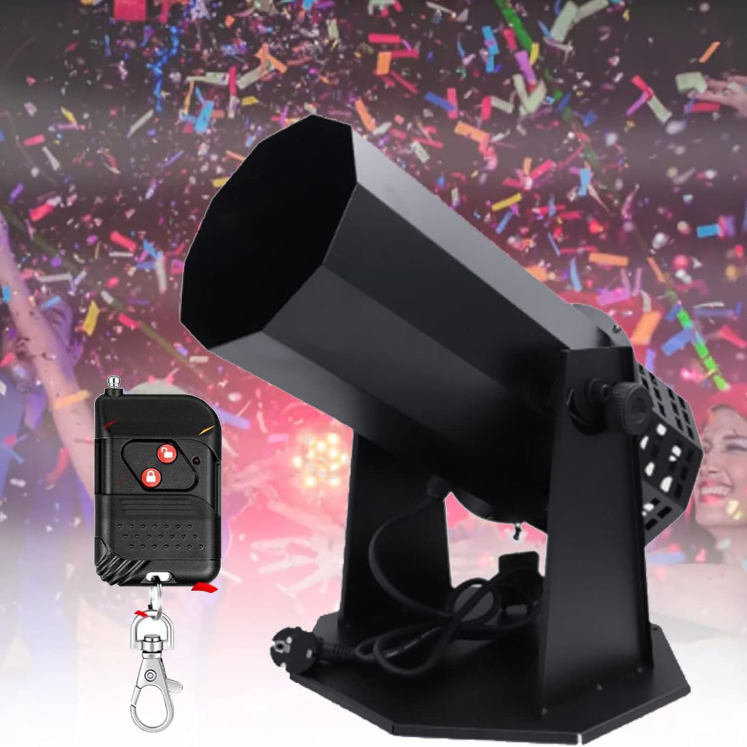 Whfklca Multicolor 1500W Confetti Machine, Spray Distance: 8-10 Meters