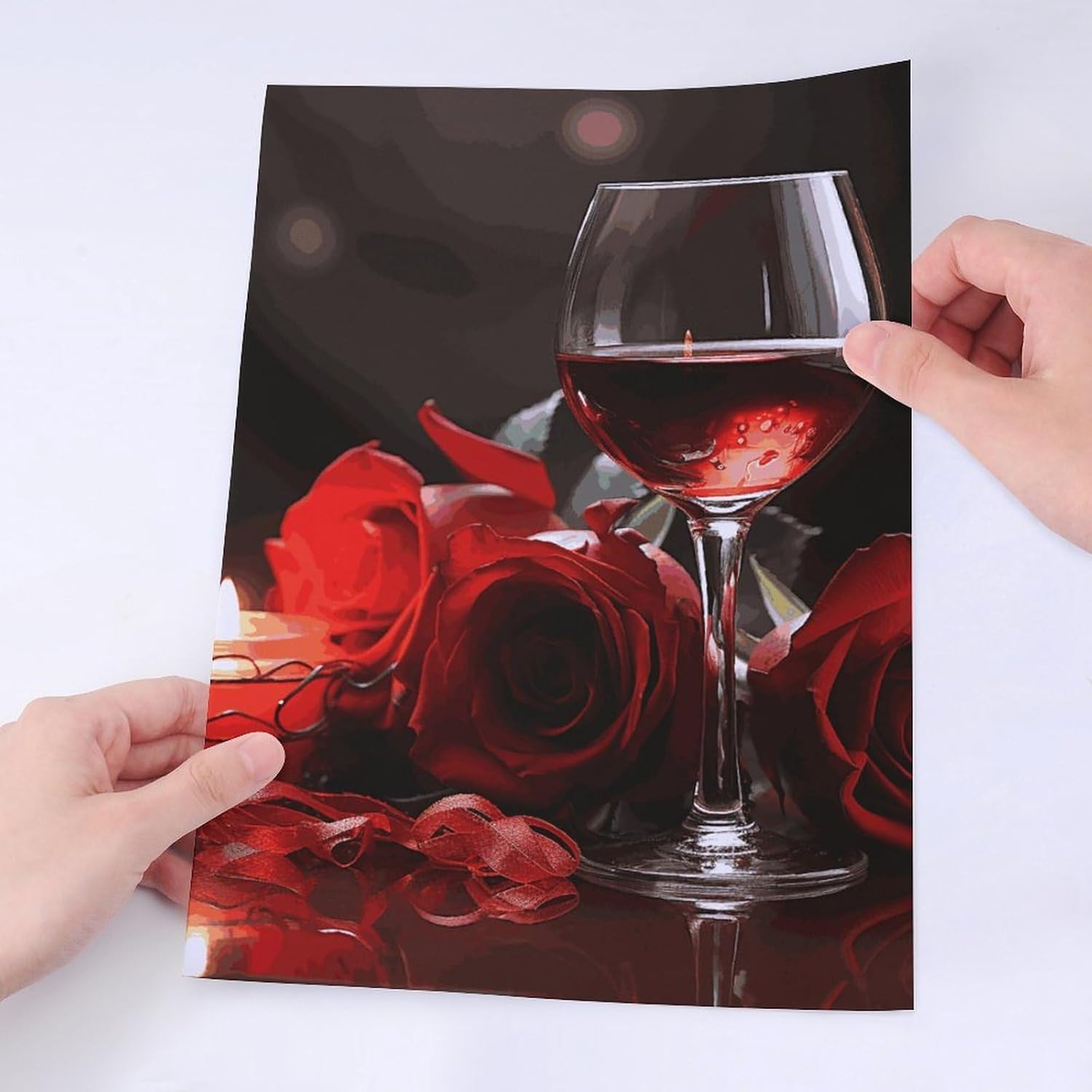 Cute Stickers Waterproof Funny Red Rose Wine Glass and Candle Stickers for Water Bottles Laptop Decor