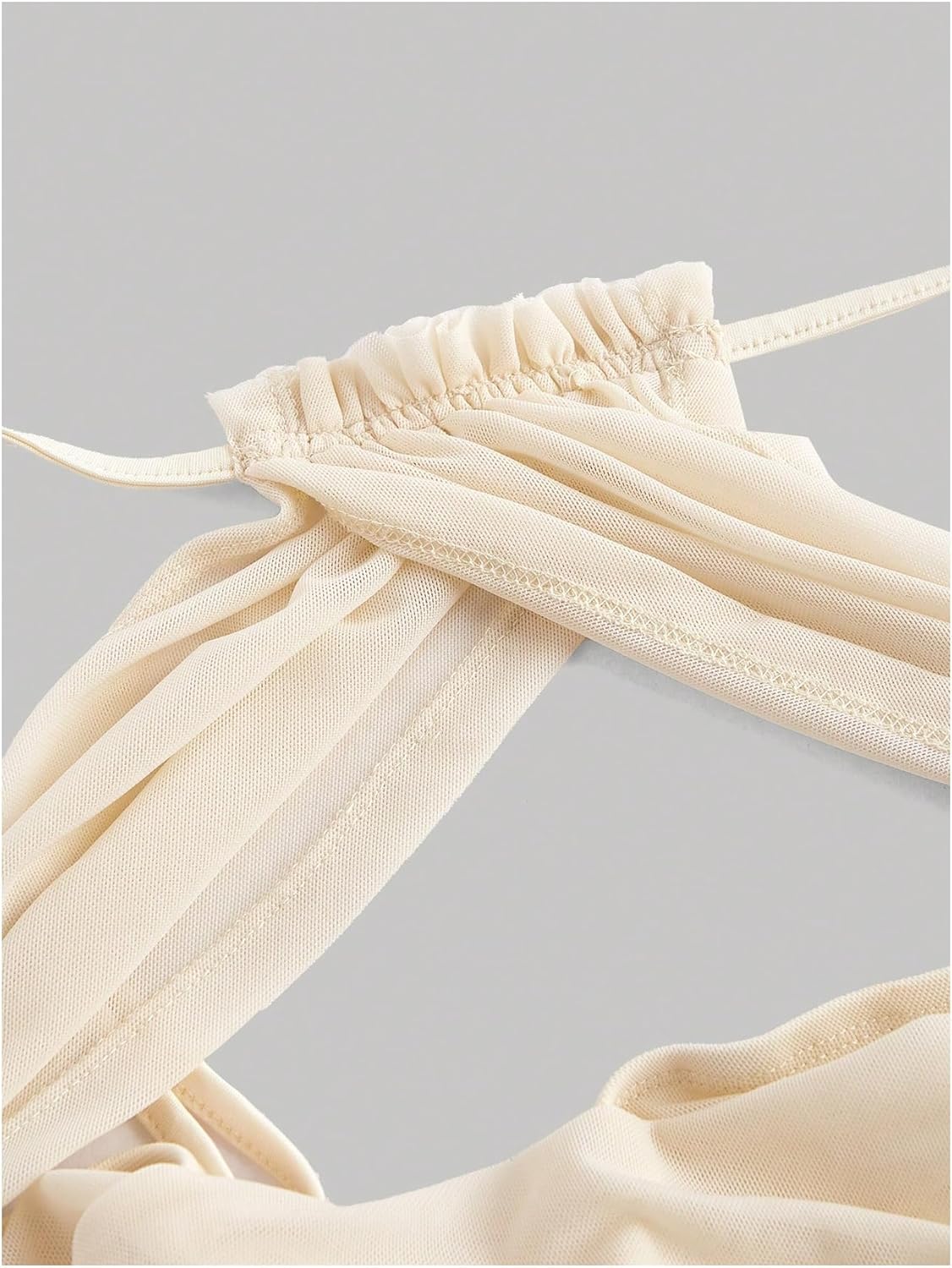 OYOANGLE Women's Criss Cross Wrap Mesh Cami Tops Slim Fitted Ruched Camisole - Image 2