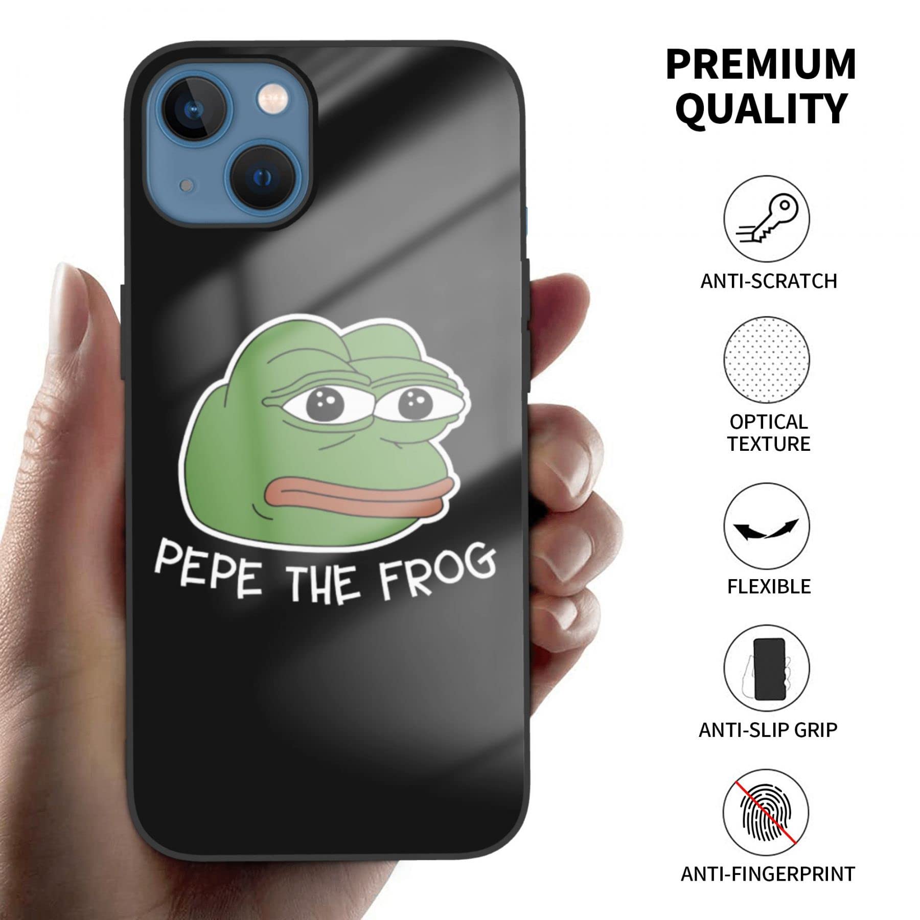 Amazon.co.jp: iPhone13 ケース 強化ガラス Pepe The Frog カエルの