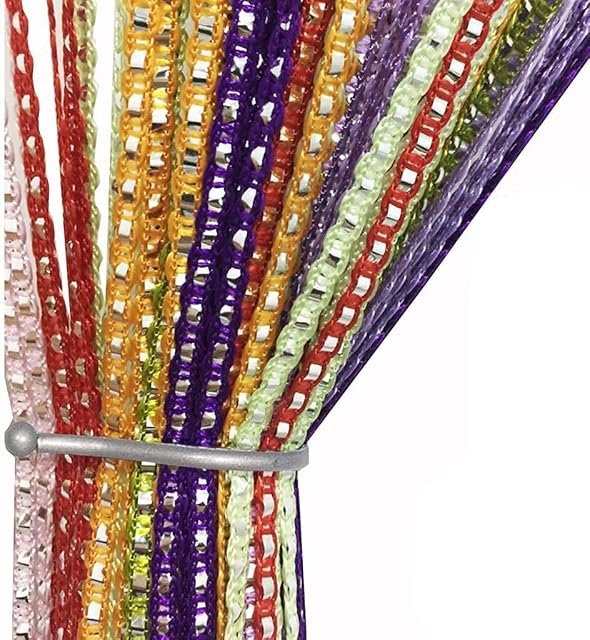 AIZESI String Door Curtain Fly Insect Bug Screen String For Doorways Divider or Window Curtain Panel 39"x78.5"(Rainbow)