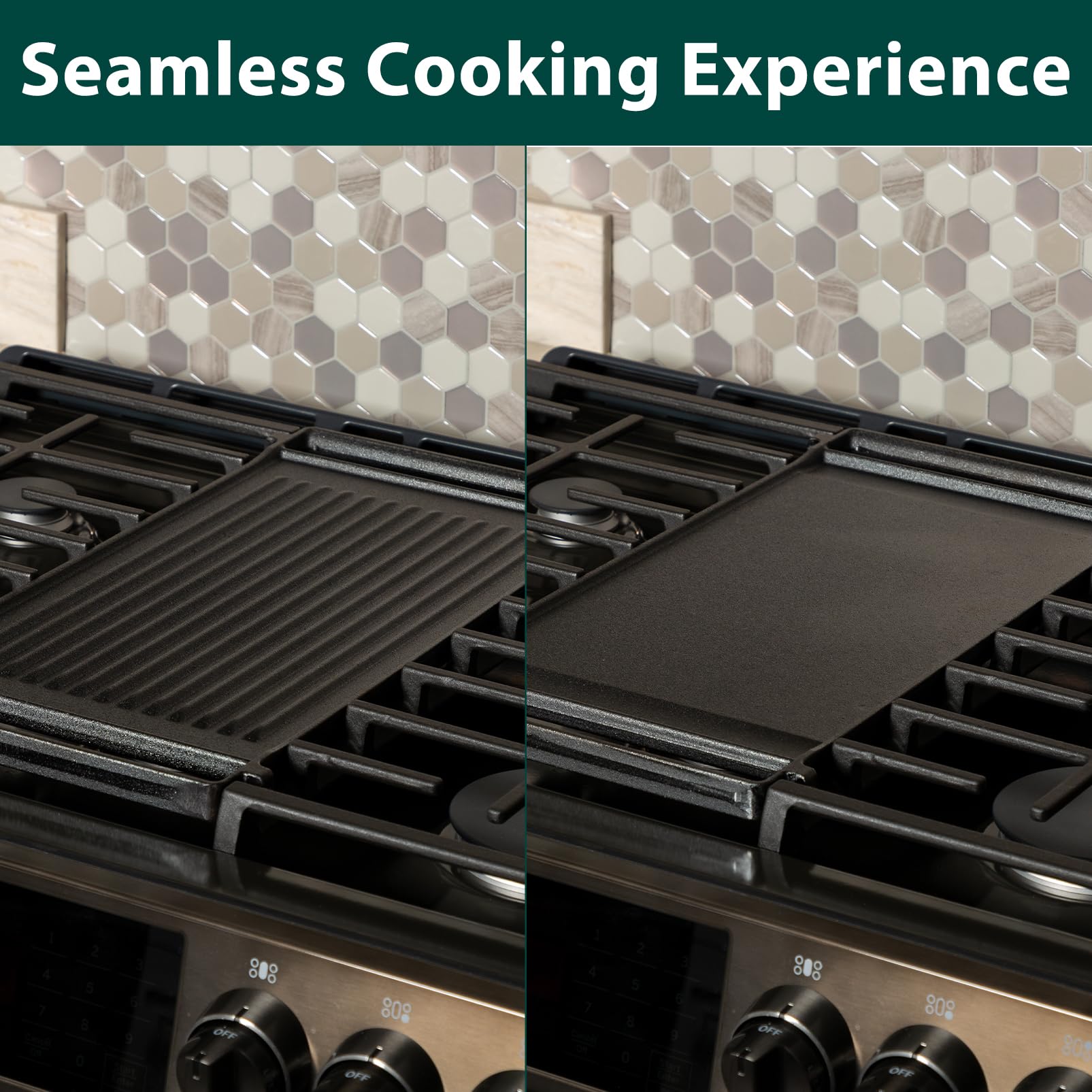 WB31X24998 WB31X24738 - Piezas de repuesto para estufa de gas GE, placa de plancha JXGRILL1 reversible de hierro fundido, sartén de cocina a gas JGS760SPSS JGBS66REK4SS GE Accesorios para 7