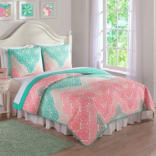 Aqua And Coral Bedding Amazon Com
