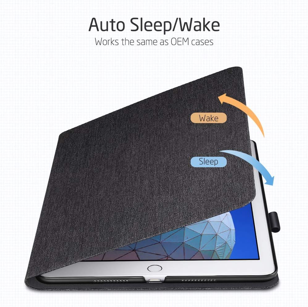 ESR Urban Premium Folio Case Specially Designed for iPad Air 3 10.5 2019,[with Pencil Holder] Book Cover Design Multi-Angle Viewing Stand,Auto Sleep/Wake for iPad Air (3rd Gen) 2019,Charcoal