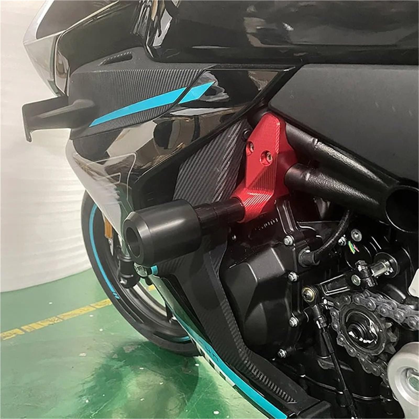 Przednie tylne koło oś widelca suwaki Pasuje Do Cfmoto 450SR 450NK 450SS 2022 Sterowanie Numeryczne Rama Motocykla Suwak Crash Pad Spadająca Osłona Zabezpieczająca(Gold)