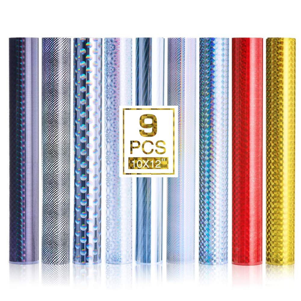 Buy Holographic HTV Heat Transfer Vinyl 3D Effect, FANGZHIDI 9 Sheets Glitter Sparkle Reflective