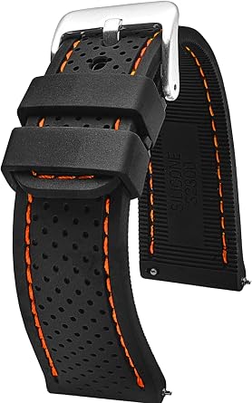 ALPINE Sporty Premium Soft Silicone Adjustable Watch Band - Replacement Rubber Watch Bands for Women & Men - Waterproof Quick Release Watch Straps - Compatible with Regular & Smart Watch Bands