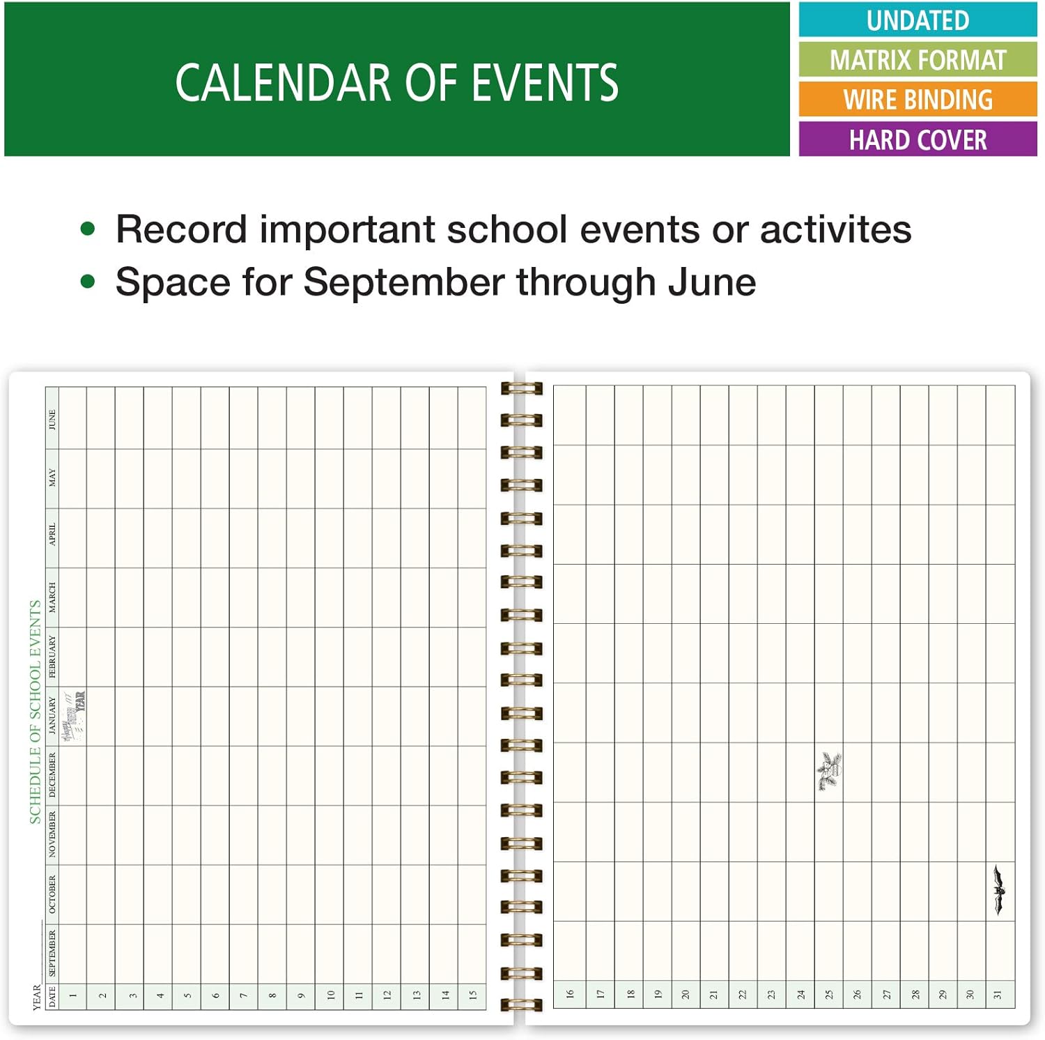 Elan Publishing Company HARDCOVER Combination Plan and Record Book: One efficient 8.5" x 11" Book for Lesson Plans and Grades Combines W101 and R1010 with Bonus Clip-in Bookmark (Spring Floral) : Office Products