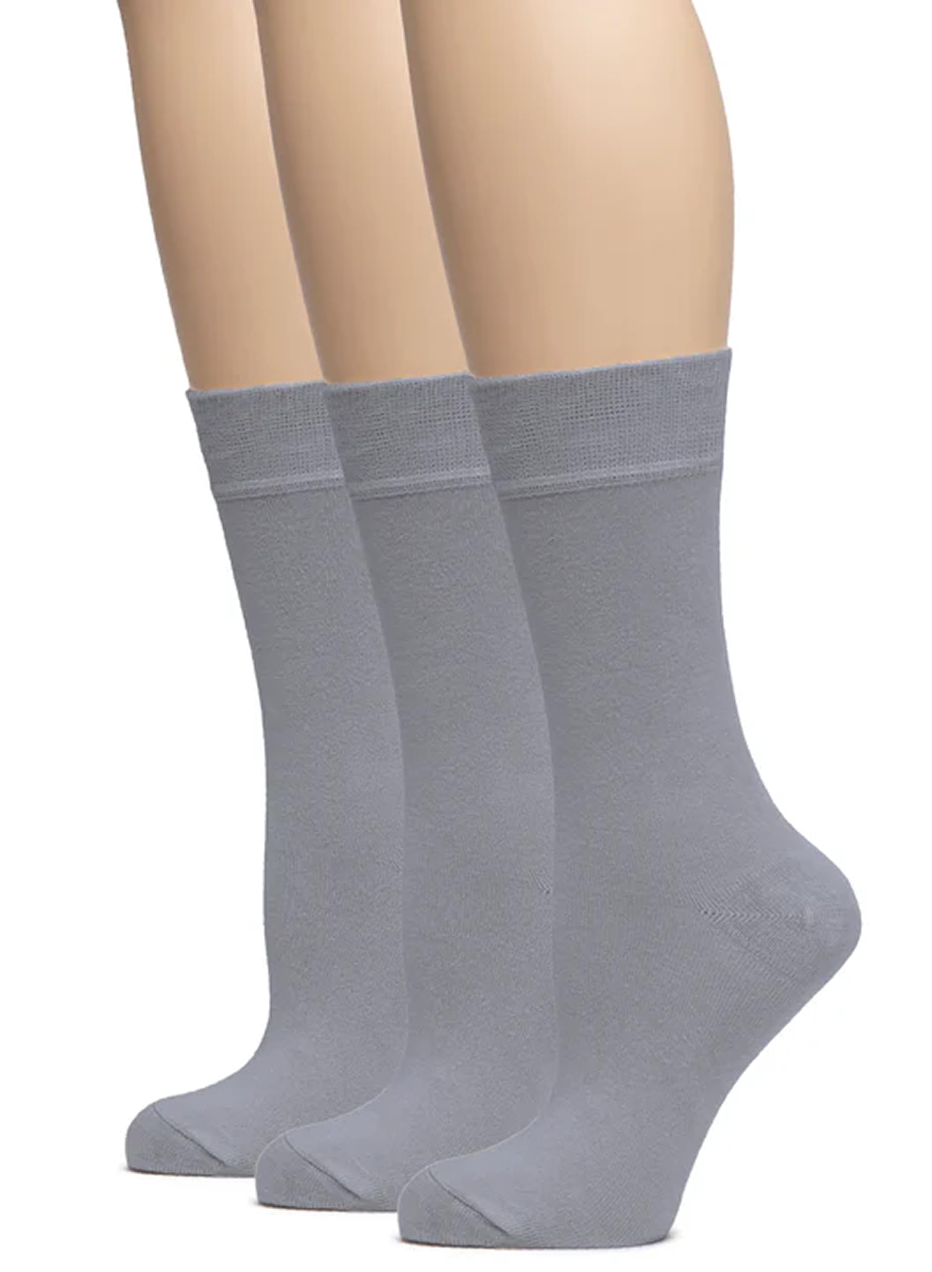 Hugh Ugoli Women's Thin Soft Rayon Derived from Bamboo Crew Socks for Dress, Trouser, Seamless Toe &amp; Non-Binding, 5-8/9-11