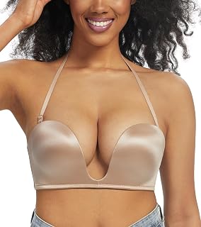 Deep U Push Up Bras Seamless Low Cut Underware Multiway Plunge Strapless Bra