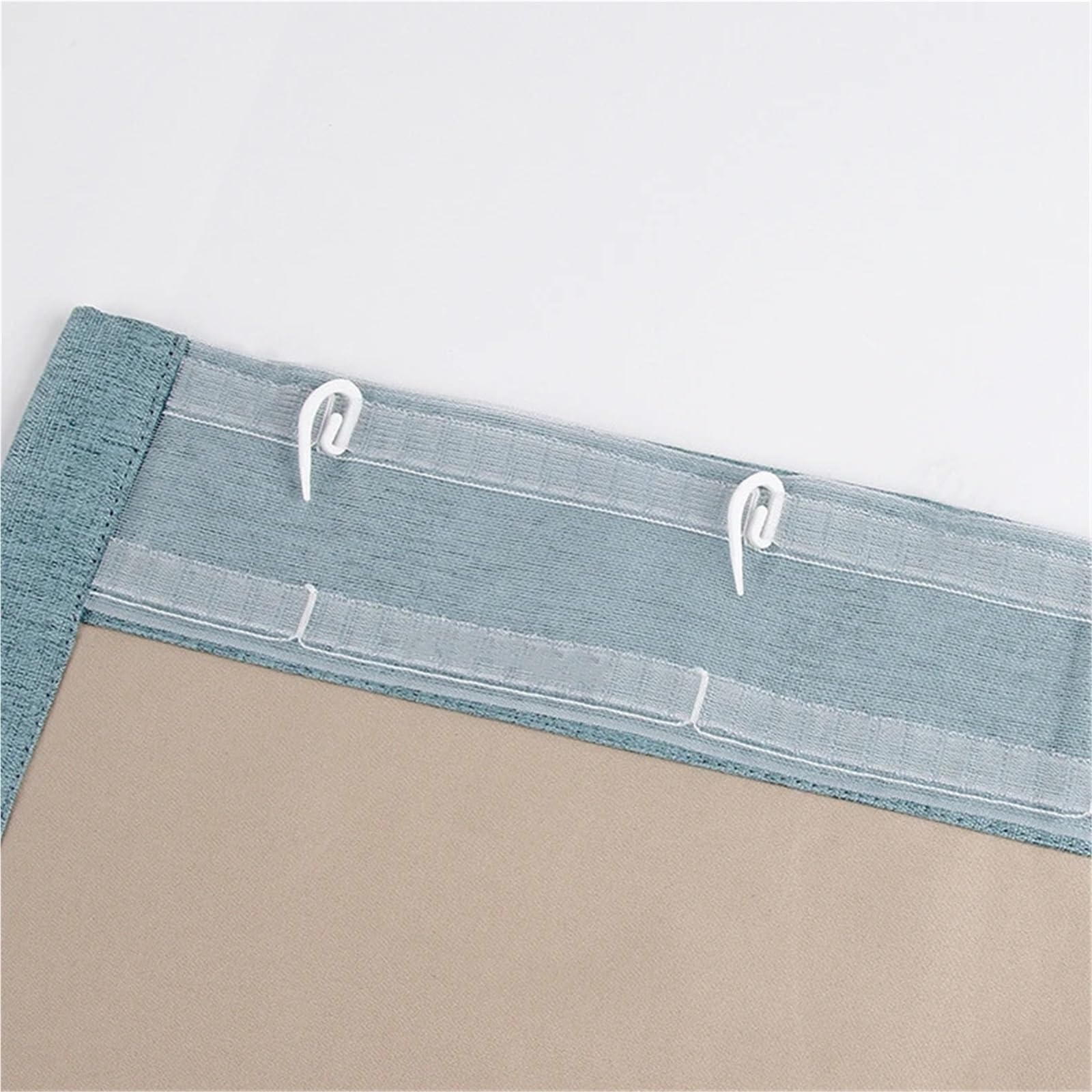 Rufflette pour Rideaux Accessoires for Rideaux de fenêtre, en Nylon épais, Crochet Transparent, Bande Tissu, Largeur 7.5cm