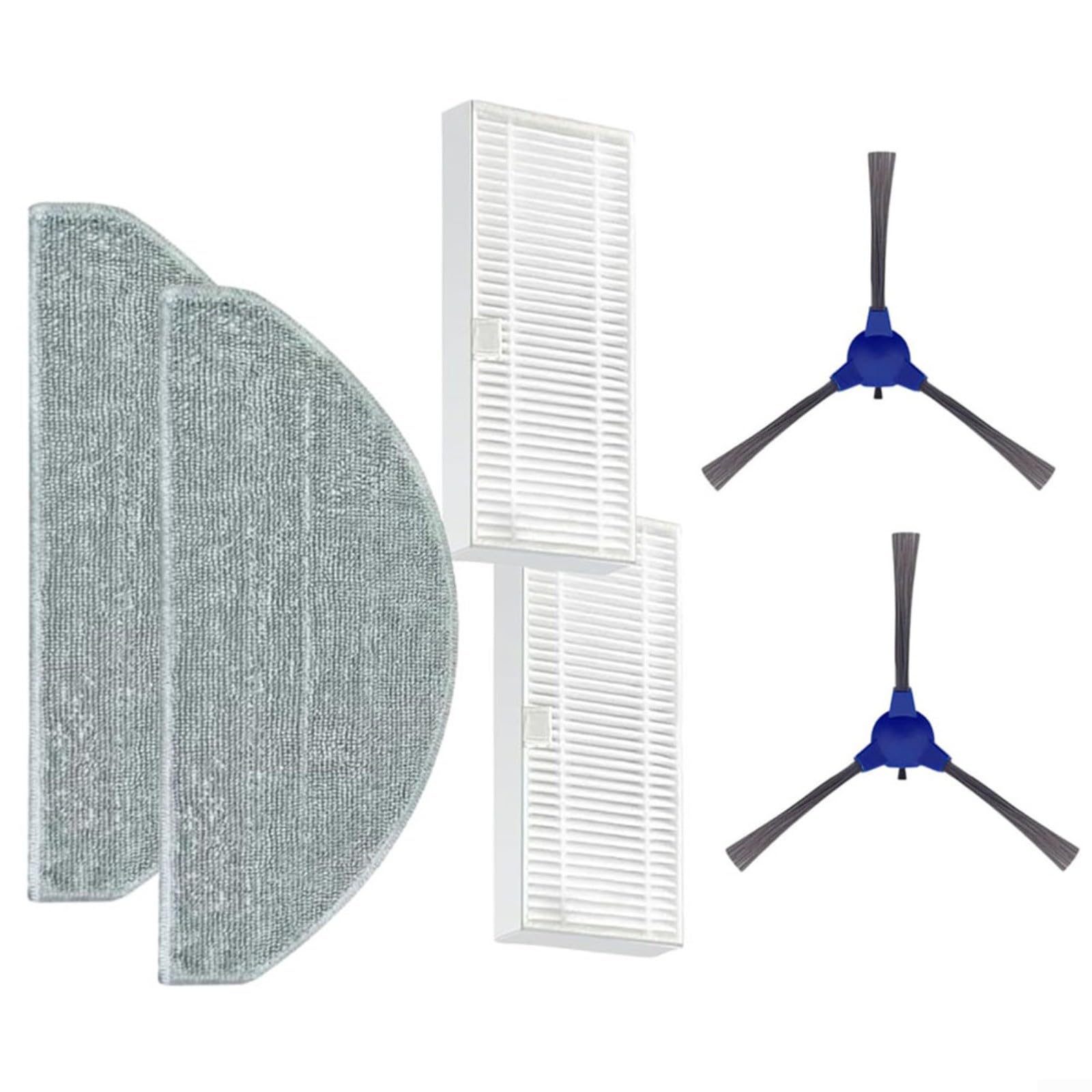 Piezas de repuesto para Cecotec para Conga Y8 / Y80 para aspiradora Xtreme Robot, accesorios 2 paños de fregona, 2 filtros HEPA, 2 cepillos laterales