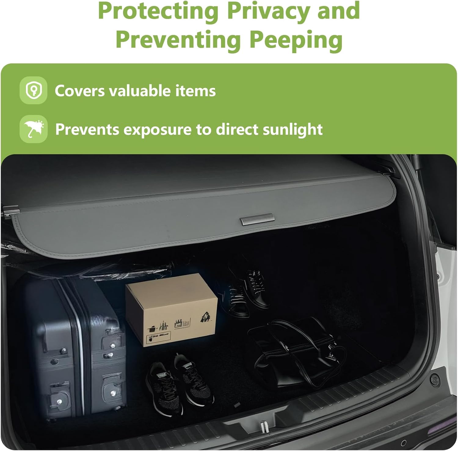 Trunk Cargo Cover for Honda CRV 2026-2023 Anti - Peeping Retractable Security Shade for Privacy with Canvas Ends CRV Accessories