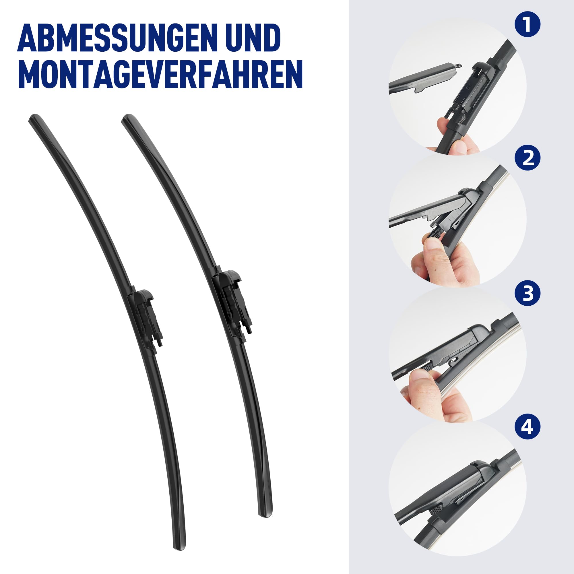 Scheibenwischer Kompatibel für BMW 1 Series F20 F21 2012-2019, Wischerblätter Vorne + Hinten, Set Frontscheibenwischer und heckscheibenwischer, Set für Frontscheibe und Heckwischer