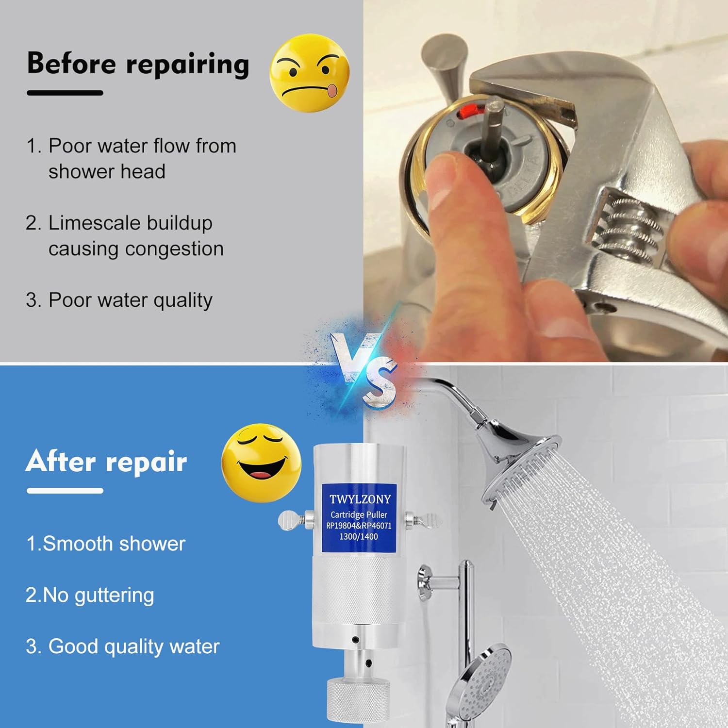 Professtional Cartridge Puller Easily Removes RP19804 RP46074 Cartridge, Compatible with Delta 1300 & 1400 Series Cartridges, Cartridge Removal Tool