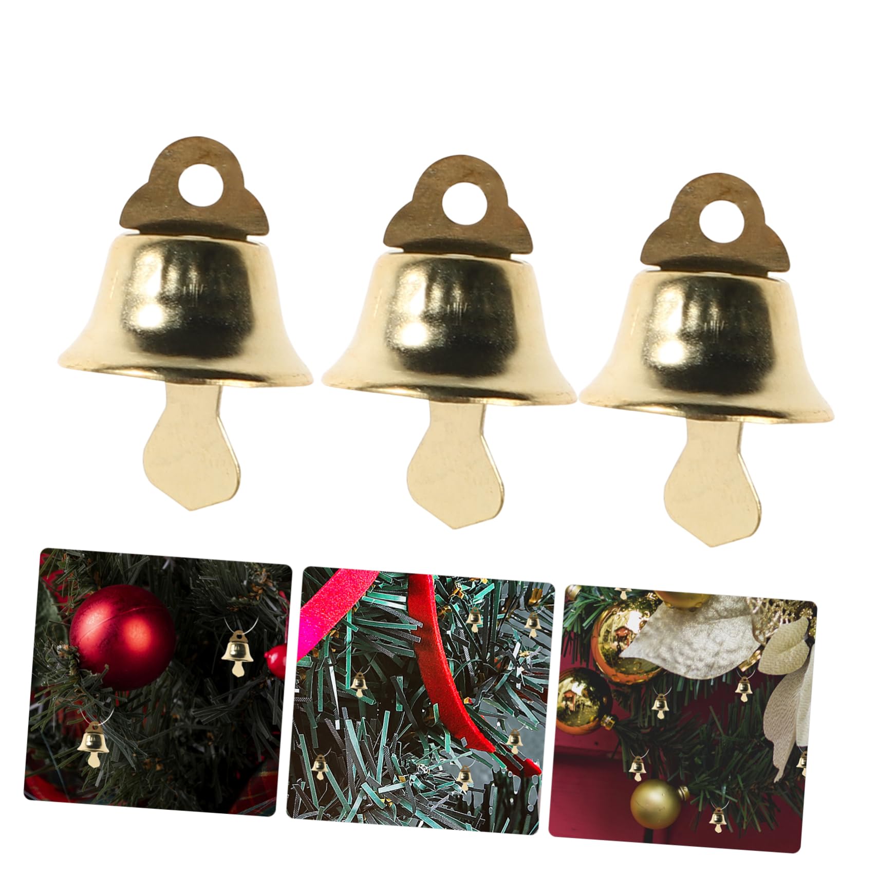 Hemobllo 120 Campanas Navideñas Doradas de Hierro Pequeñas para Colgar en Árbol de Navidad, Accesorios DIY para Manualidades y Adornos Festivos Familiares