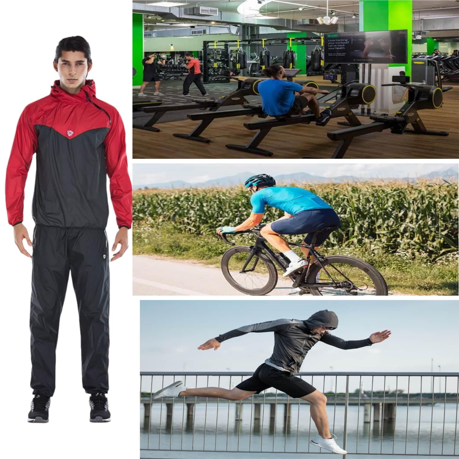 Sauna Jacket Sweat Hoodie for Men Weight Loss Sauna Suits Long Sleeve Shirt Workout Exercise Gym Boxing