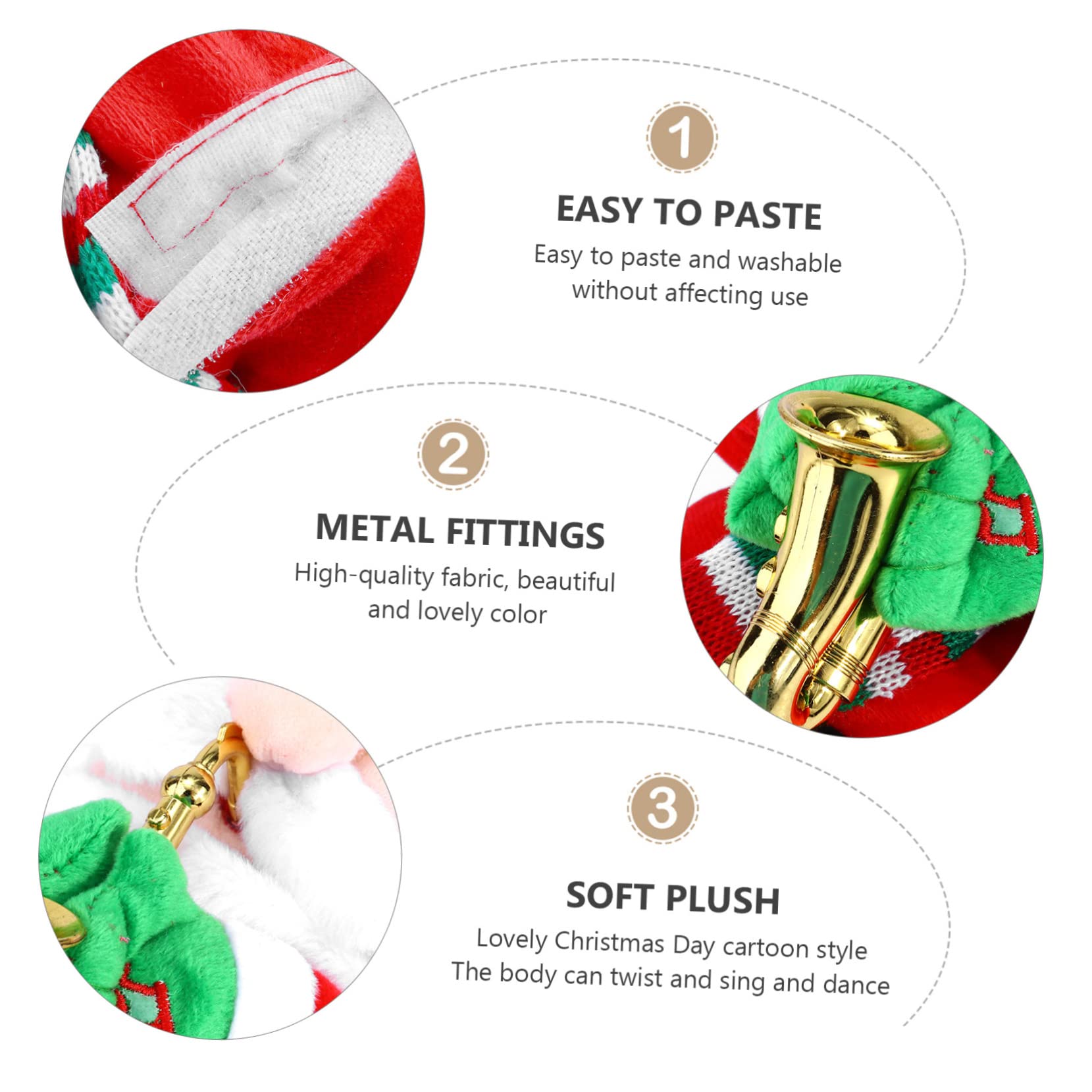 POPETPOP Funny Saxophone Christmas Adornment Santa Claus Toy Electric Xmas Decor