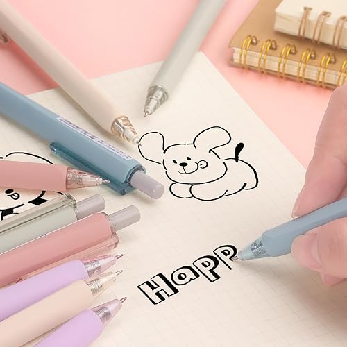 Miniatura 7 de Bribobo Bolígrafos de tinta de gel, tinta negra para oficina, escritura suave, bolígrafo de trabajo retráctil, punta fina de 0.020 in (10 unidades)