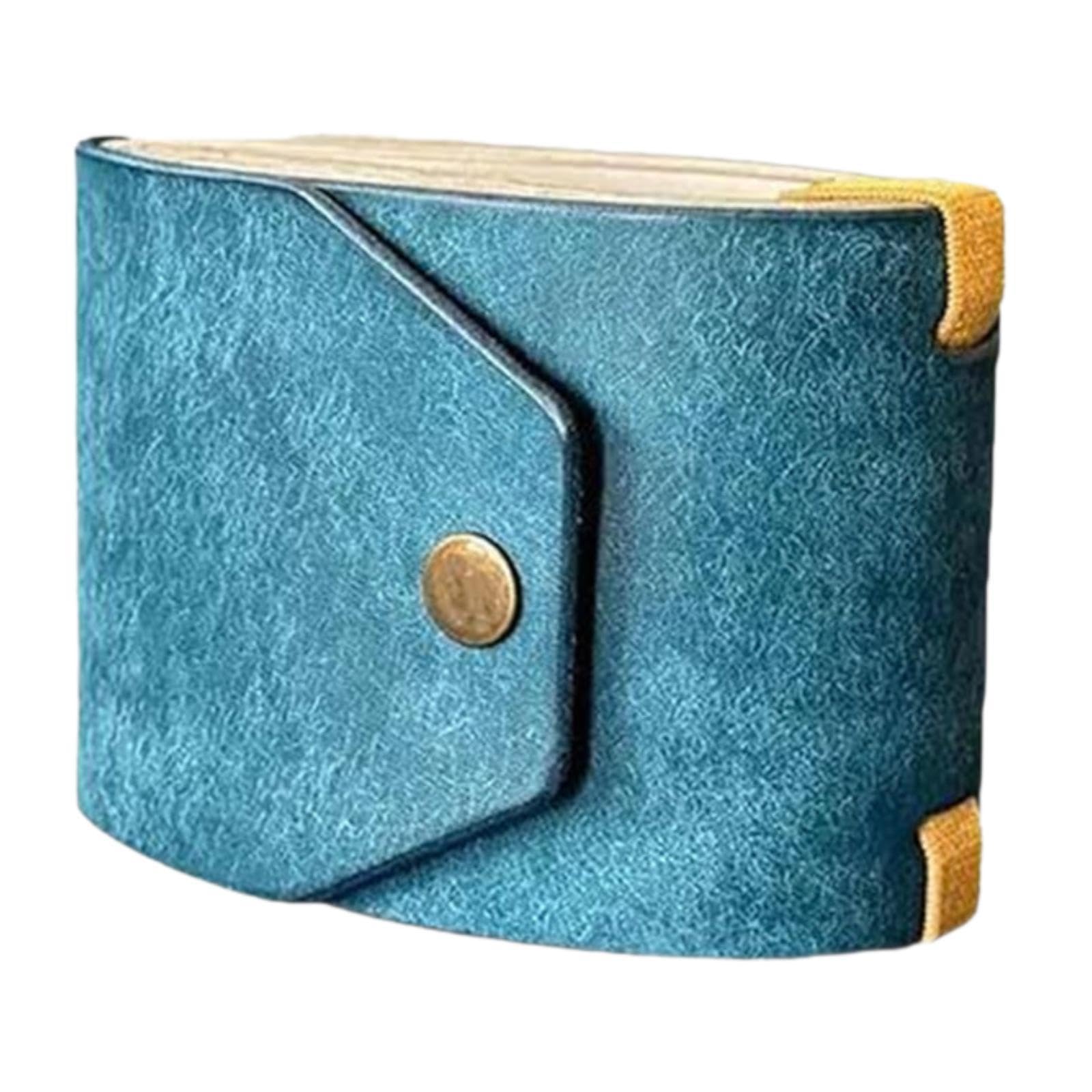 Cash Wrap Wallet with Clasp Pouch Organizer, Compact PU Leather Money Clip Holder for Travel, Holidays, Business Trips, Shopping and Everyday Use, Blue-image-23