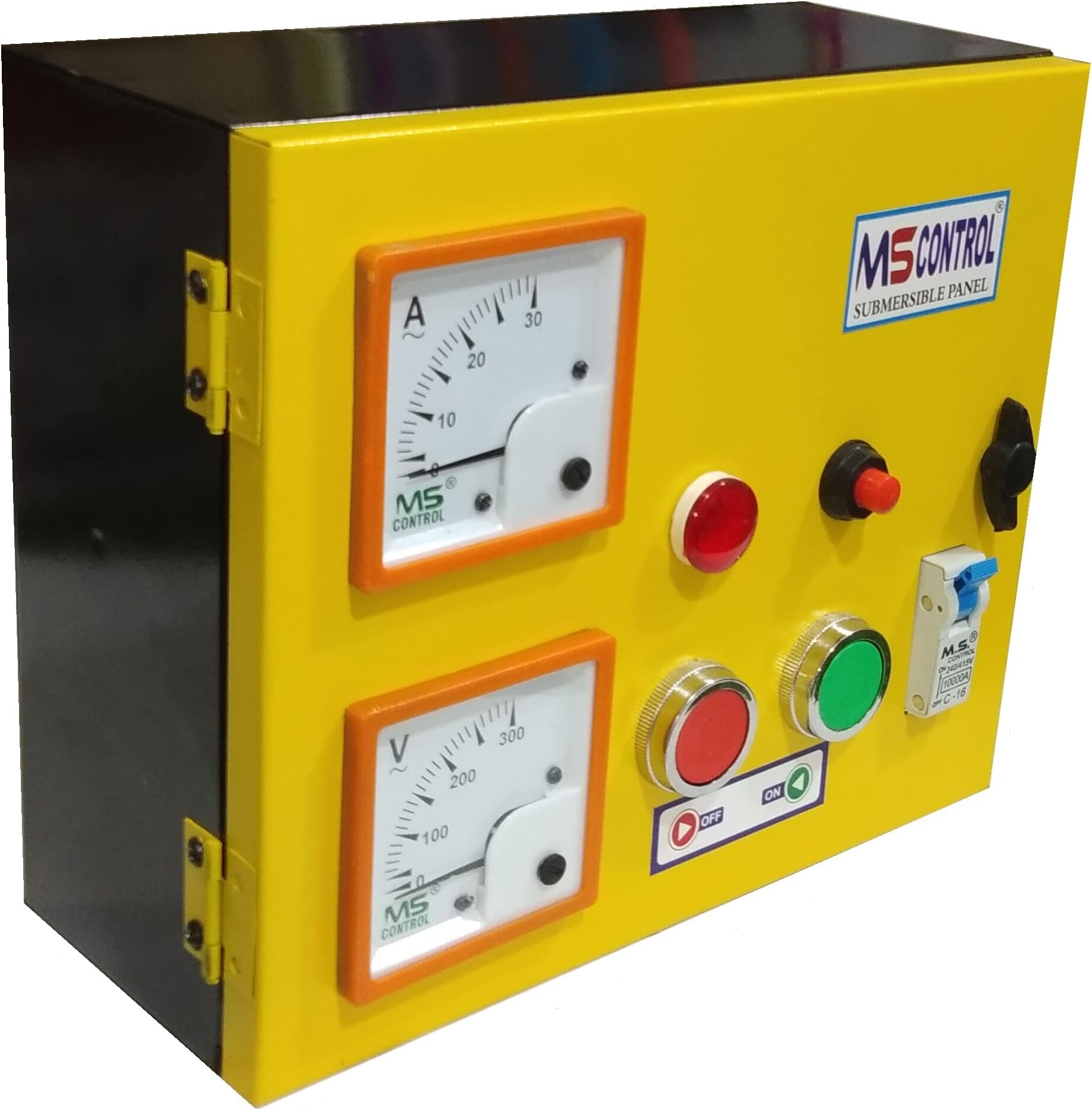 MS CONTROL 1.5 HP Automatic Control Panel for Water Filled Submersible Pump/Motor Starter for Water Filled Heavy Duty Submersible Pump Submersible Water Pump (Yellow & Black)
