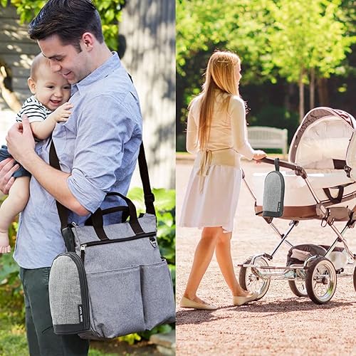 Miniatura 2 de Bolsa para biberones - Enfriador de leche materna, bolsa aislada para biberón para guardería Gris