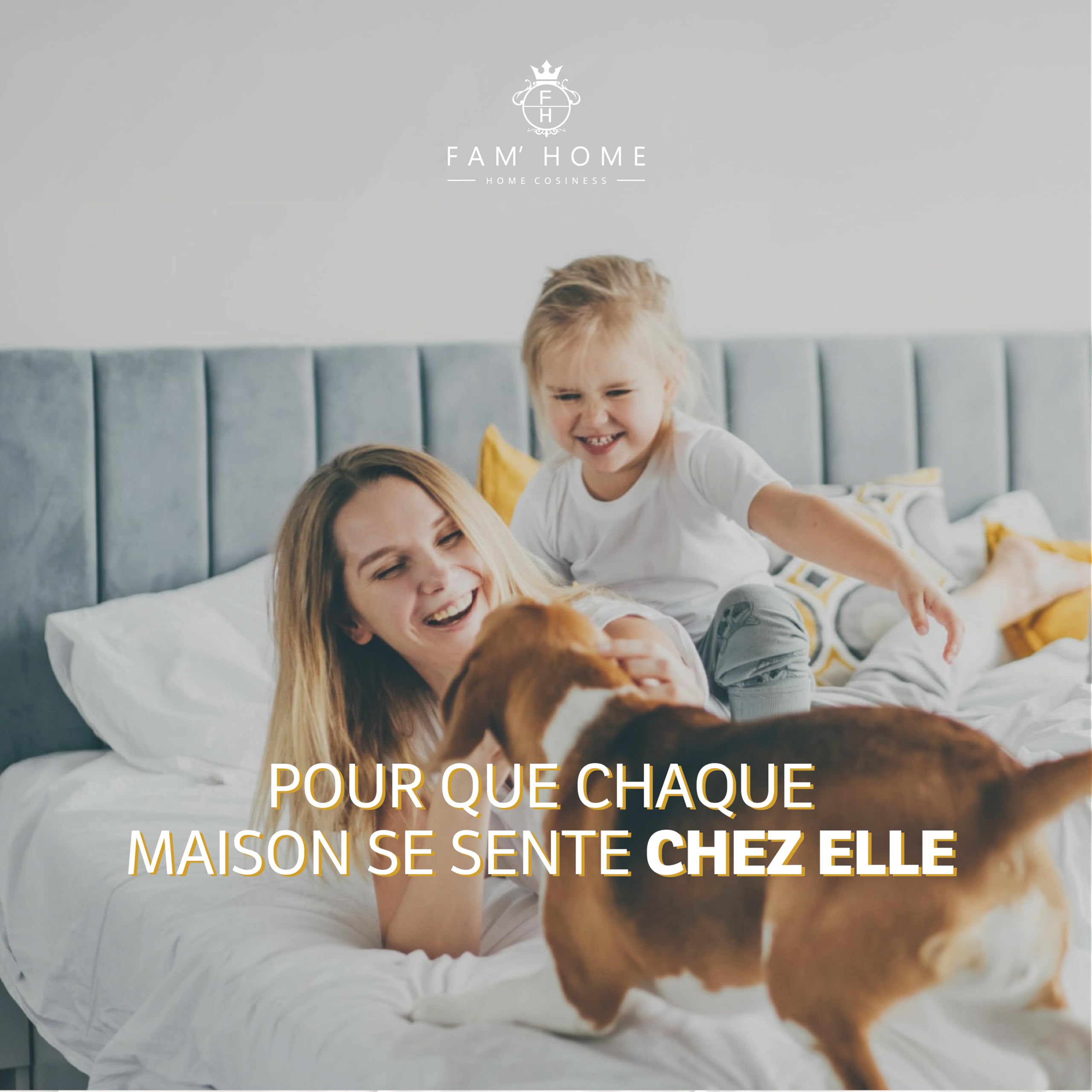 FAM' Home de Luxe Coussin 50x70 Lot de 2 - Garnissage volumétrique (720g) - Blancs ergonomiques - Entretien Facile - Lavable Jusqu’à 95 °C - Moelleux Oreiller 50x70 Hypoallergéniques - Anti acarien