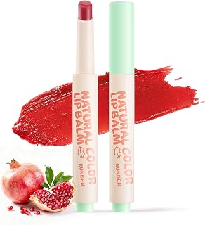 RUNBEN Kids Tinted Lip Balm, Juicy Pomegranate Lipstick, 24H Moisturizing, Safe & Non-toxic Lip Gloss for Kids & Teen, Christmas Makeup Gift for Girls, 2g