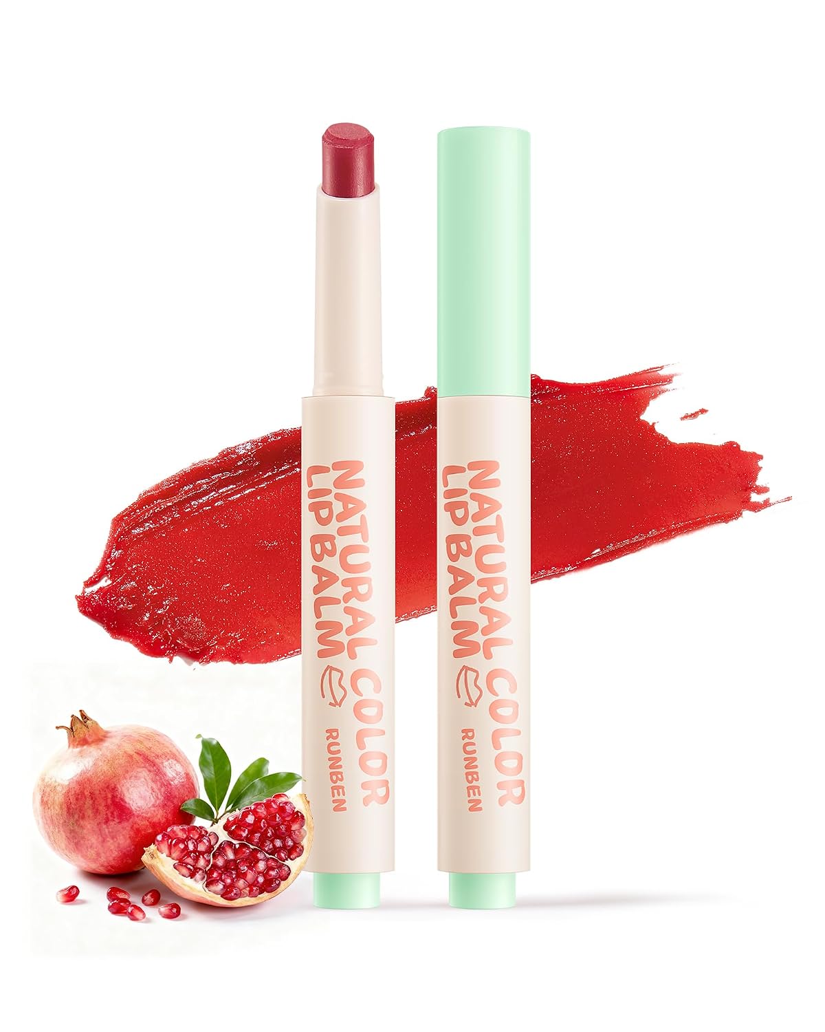 RUNBEN Kids Tinted Lip Balm - Juicy Pomegranate Moisturizing