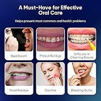 Vista 6 de MySmile LP211 - Irrigador bucal inalámbrico recargable portátil para limpieza de dientes, 5 modos de limpieza, IPX7 impermeable, 8 puntas