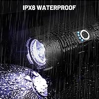 Vista 7 de MIXILIN Linternas Recargables de Alto Lúmenes, Paquete de 4 99,000 Lúmenes Linterna LED Súper Brillante con Cable USB y 5 Modos, Linterna de Mano