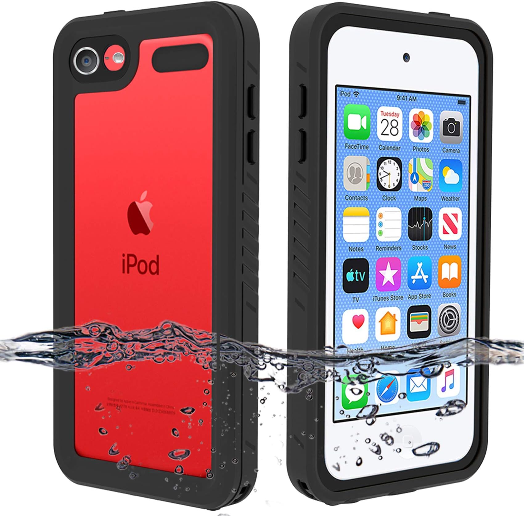 BESINPO Waterproof Case for iPod Touch 7 / iPod Touch 6 / iPod Touch 5, 360 Full-Body Built-in Screen Protector Dustproof Shockproof Snowproof Case for iPod Touch 5th/6th/7th Generation for Snorkeling