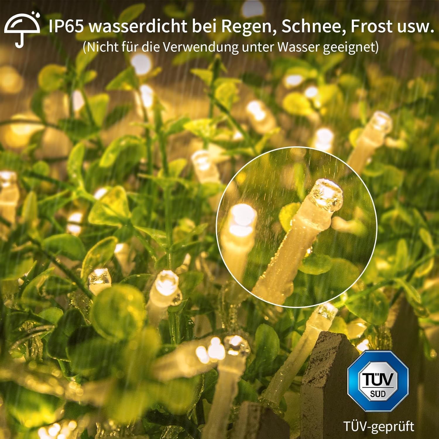 [2 pezzi] 60 luci a LED a batteria per Natale, 7 m/8 modalità, IP65 impermeabile con timer e telecomando, decorazione per feste (bianco)