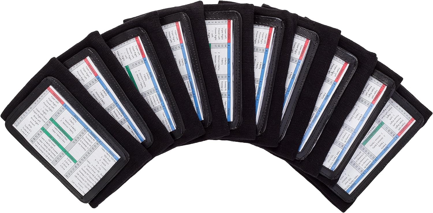 Football Play Wristbands - Youth Quarterback Gear - Wristband Playbook - Softball Wristbands for Signs