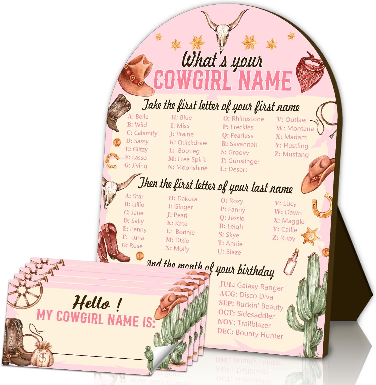Amazon.com: What's Your Cowgirl Name Game Set, Birthday Party Game for ...