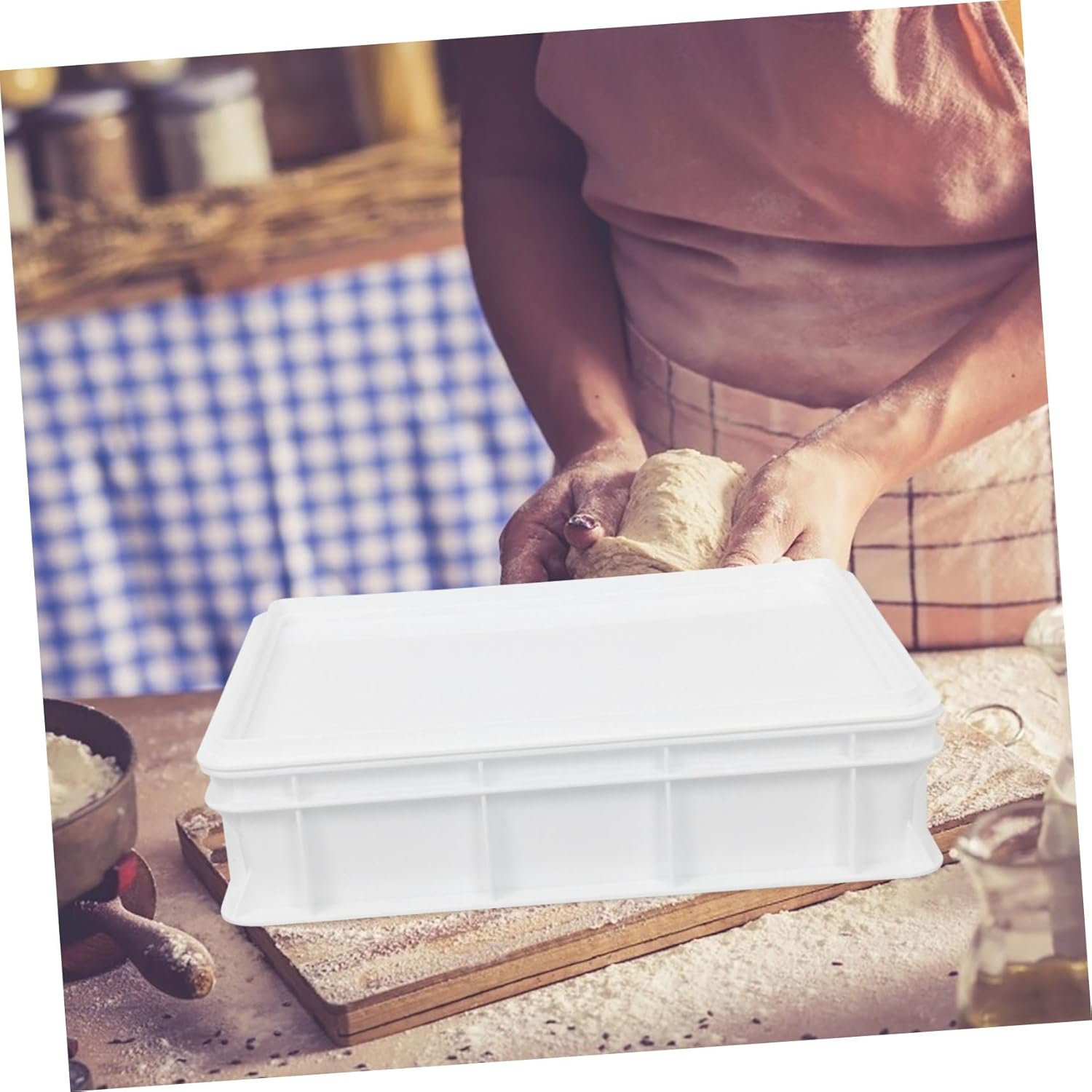 Pizza Dough Storage Box Pizza Proofing Basket Proofing Box Lid Meal Prep Container