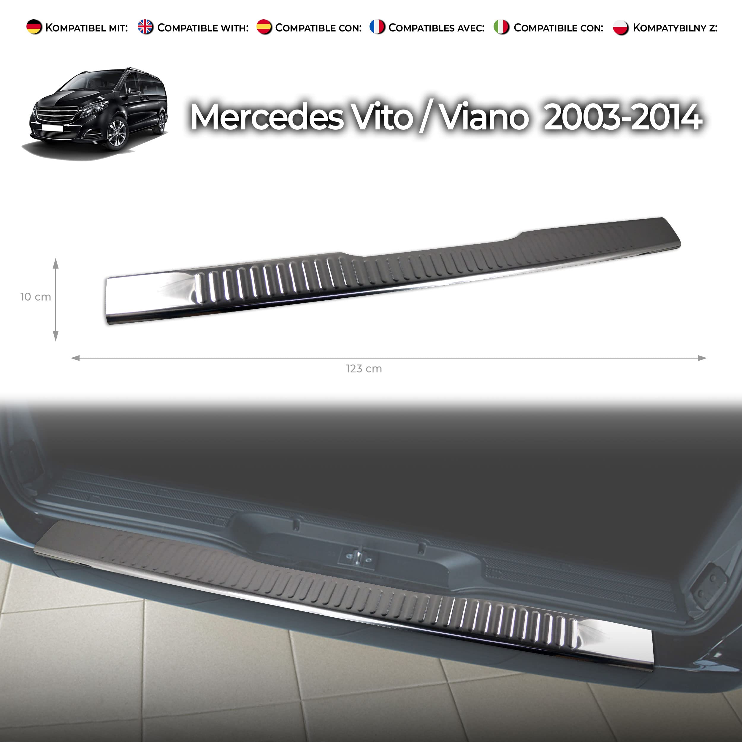 Chromemaster | Protezione paraurti Posteriore | Compatibile con Citroen Jumpy XL dal 2016- | Acciaio INOX lucido/cromato | Protezione paraurti protegge la vernice del paraurti dai graffi
