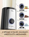 Sangcon Mélangeurs pour cuisine, 5-in-1 Combo pour smoothies sans BPA 47oz Pitcher, 2.5-Cup Bowl, 18/11oz Des tasses, 3 Lames; ménagères Préparer les shakes, la viande, les sauces, le salsa, le café, les épices sèches