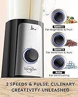 Vista 7 de SANGCON 5 in 1 Blender and Food Processor Combo for Kitchen, Small Electric Food Chopper for Meat and Vegetable, 350W High Speed Blenders with 2