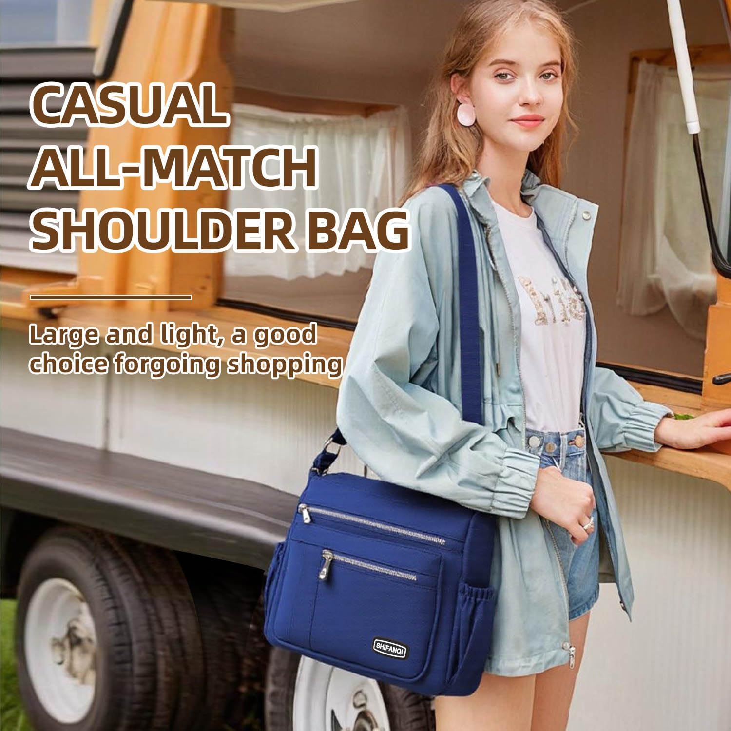 Crossbody Bag for Women, Multi Pockets Waterproof Nylon Shoulder Handbag, Lightweight Crossbody Purse for Ladies - Image 7