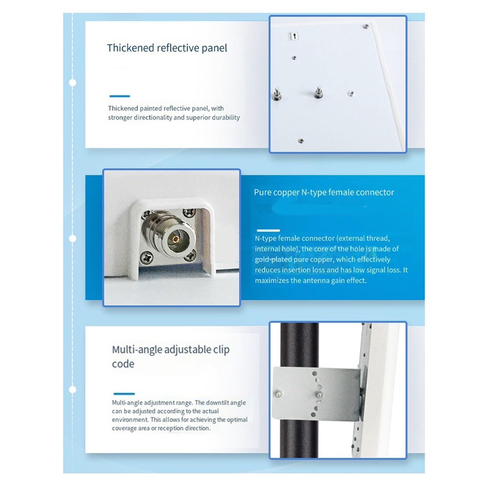 Antenne Directionnelle à Panneau Double Bande 5.8GHz 2.4GHz 15dBi Amplificateur de Signal WiFi Extérieur à Haut Gain Réseau sans
